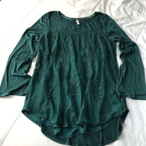 Xhilaration Lace Emerald Green Blouse